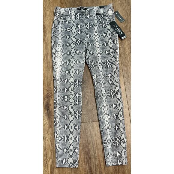 Liverpool Gia Glider Pull On Ankle Skinny Jeans Snake Print Gray Size 6/28 -NWT - Picture 1 of 5